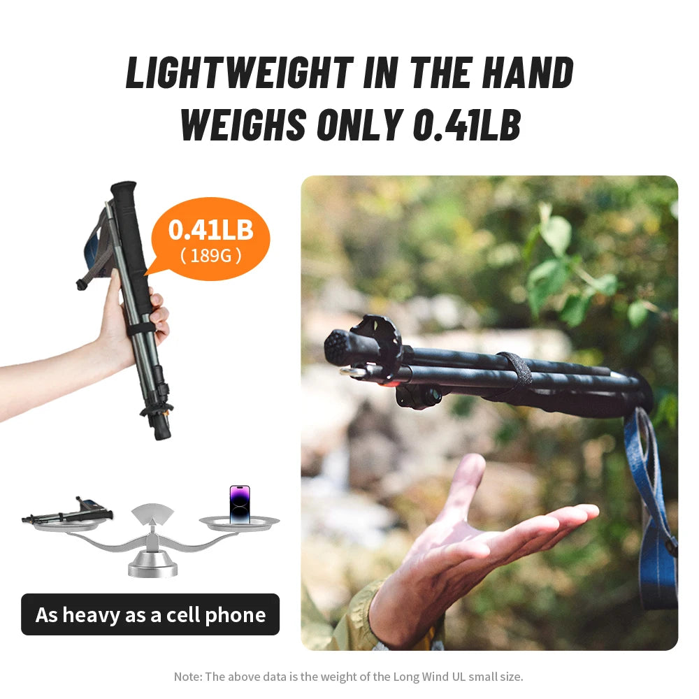 Carbon Fiber Climbing Sticks Outdoor Folding Ultralight Trekking Poles Hiking Stick Collapsible Telescopic Stick