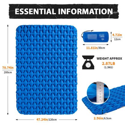 Inflatable Mattress Air Cushion Portable Sleeping Mat Damp Proof Waterproof Pad Hiking Camping Ultra-Light Travel Mat